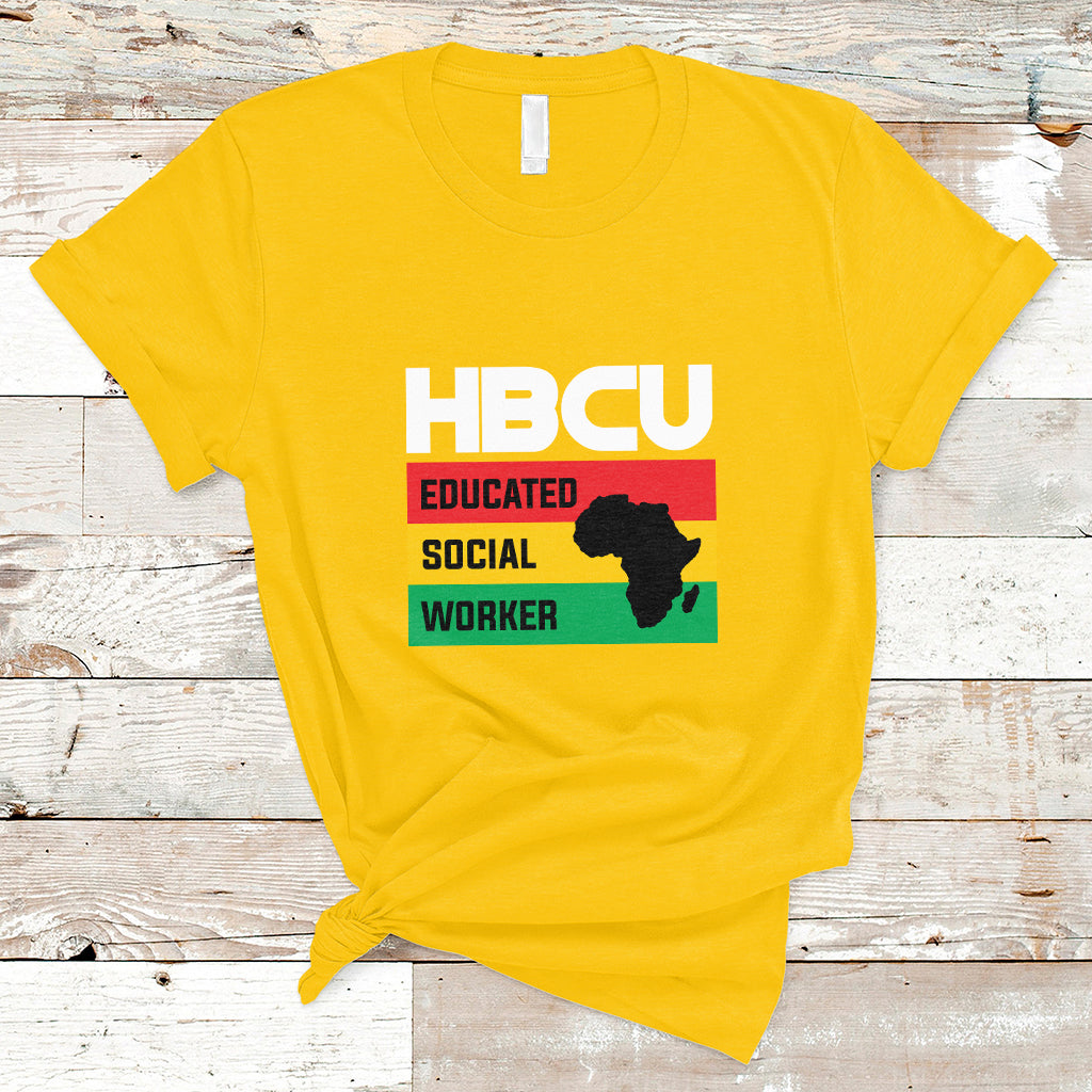 HBCU Educated Social Worker Historical Black T Shirt - Wonder Print Shop
