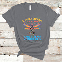 I Wear Zebra For My Son Rare Disease Warrior Zebra Ribbon Rare Disease T Shirt - Wonder Print Shop