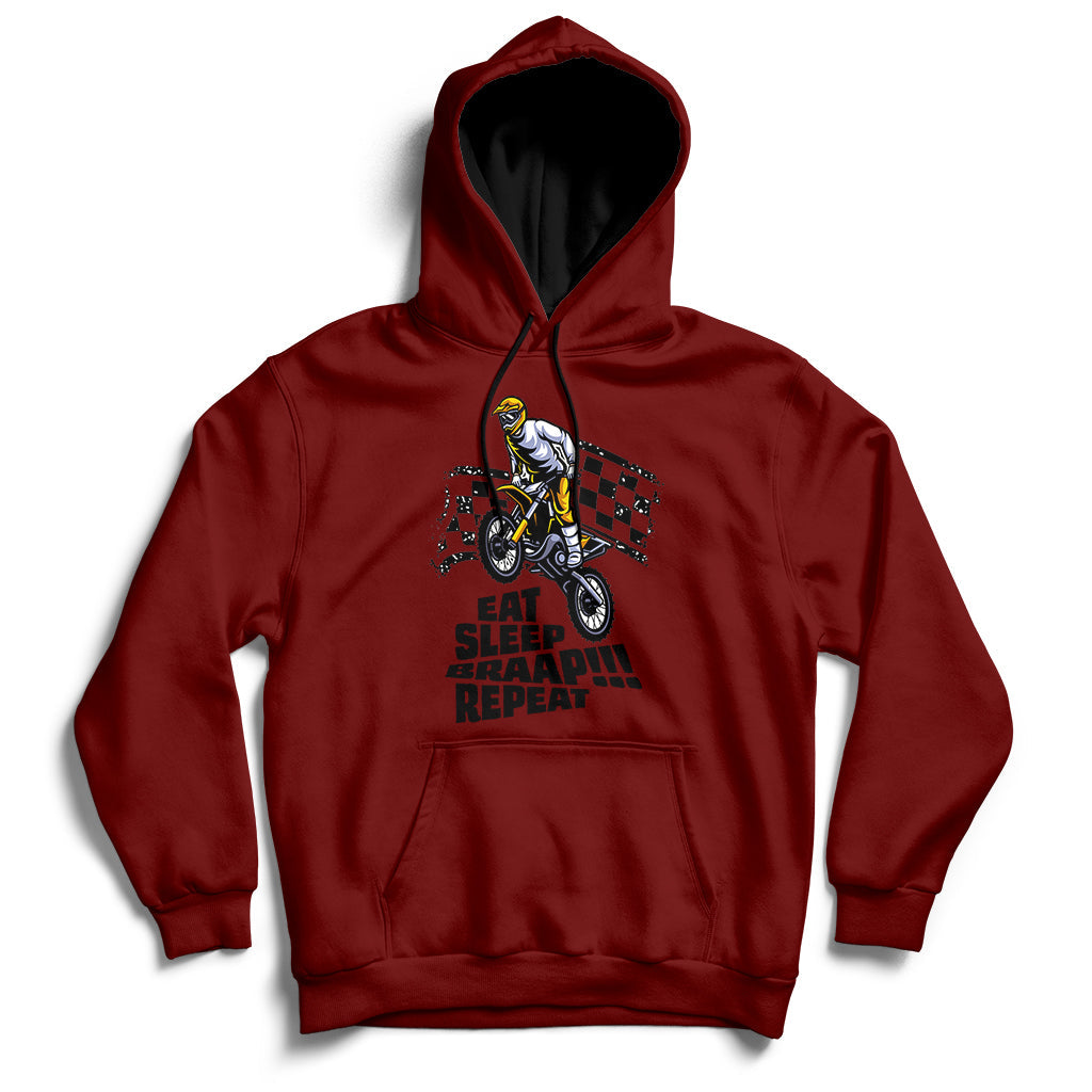 Funny Eat Sleep Braap Repeat Shirt Dirtbike Hoodie - Wonder Print Shop