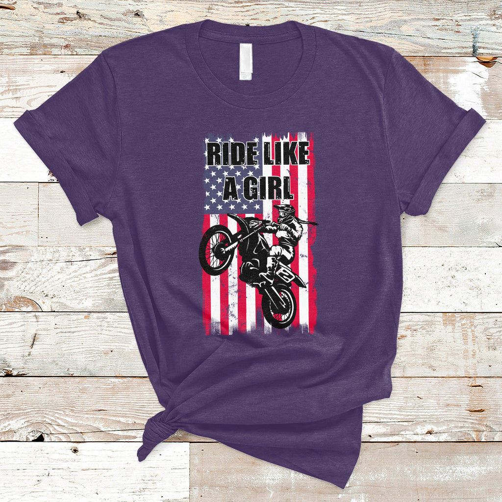 Ride Like A Girl Motocross Lovers Dirt Bike Biker Girl Gift T-Shirt - Wonder Print Shop