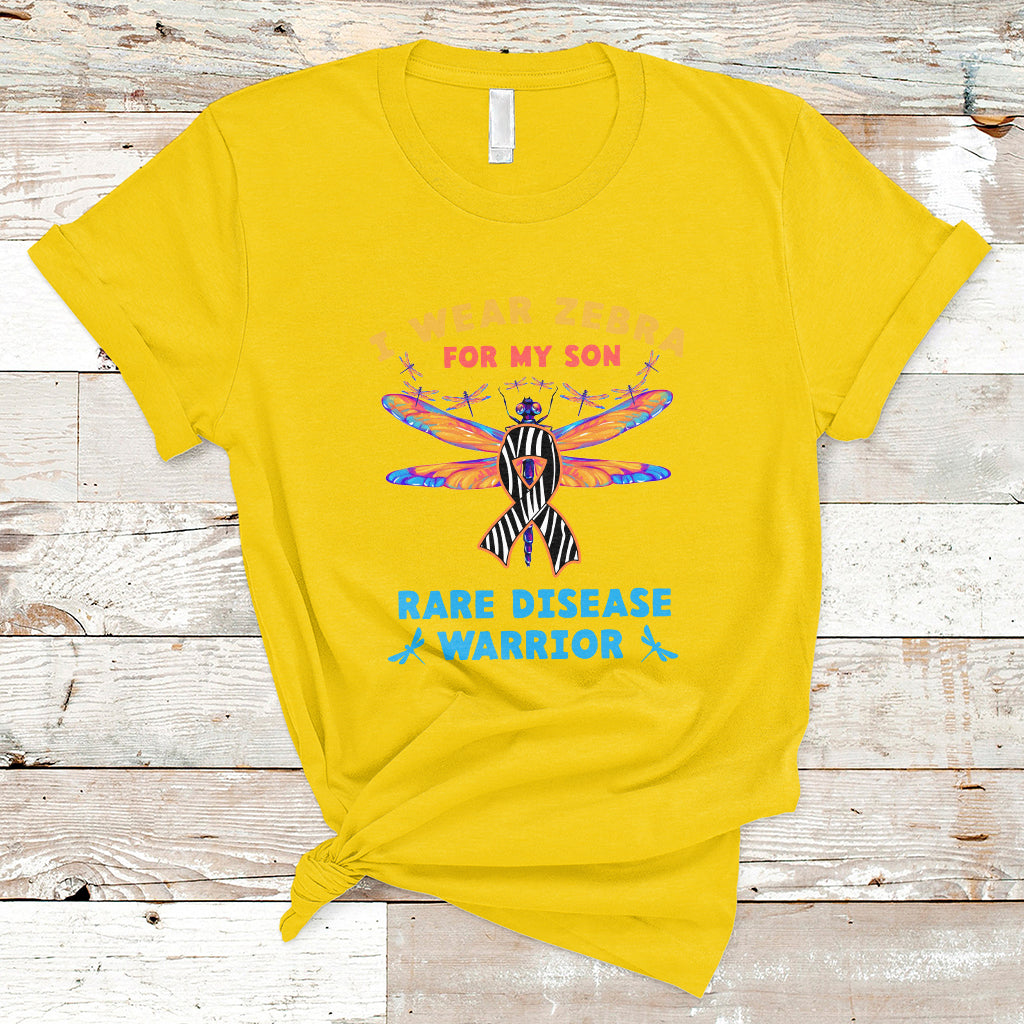 I Wear Zebra For My Son Rare Disease Warrior Zebra Ribbon Rare Disease T Shirt - Wonder Print Shop