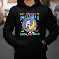 Unicorn I Love Someone With Heart Disease To The Moon & Back Hoodie - Wonder Print Shop