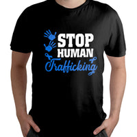 Stop Human Trafficking Blue Ribbon, Awareness T Shirt - Wonder Print Shop