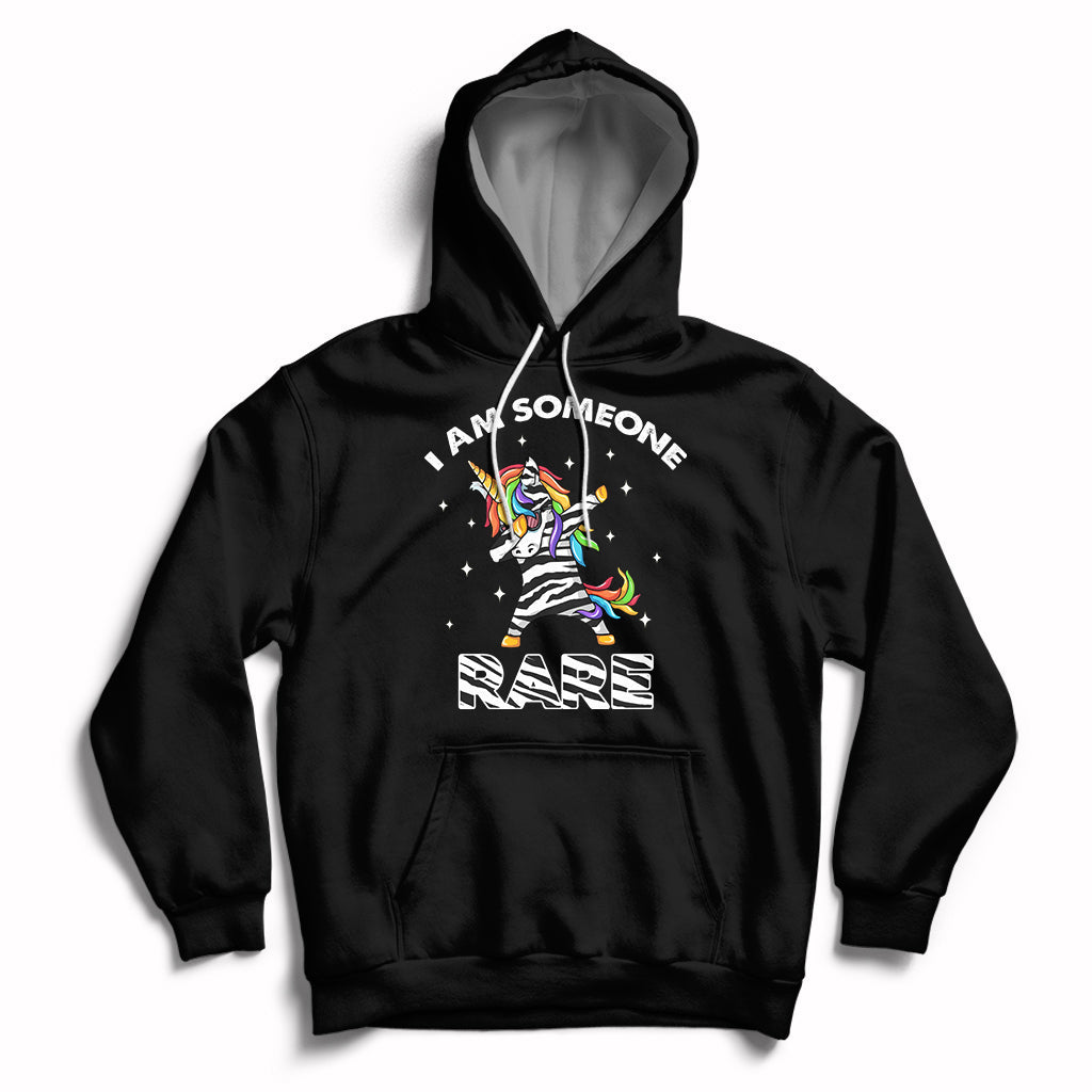 I Am Someone Rare Rainbow Zebra Unicorn Rare Disease Awareness Hoodie - Wonder Print Shop