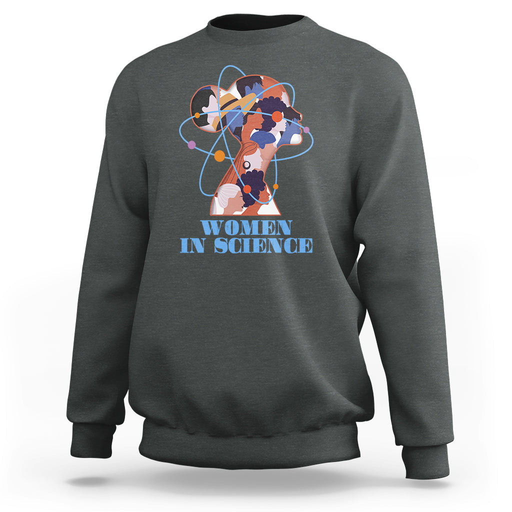 Women Belong In Science Girls Empowerment Women's Day Sweatshirt - Wonder Print Shop