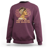 Pretty Black And Educated Black Month History African Pride Sweatshirt - Wonder Print Shop