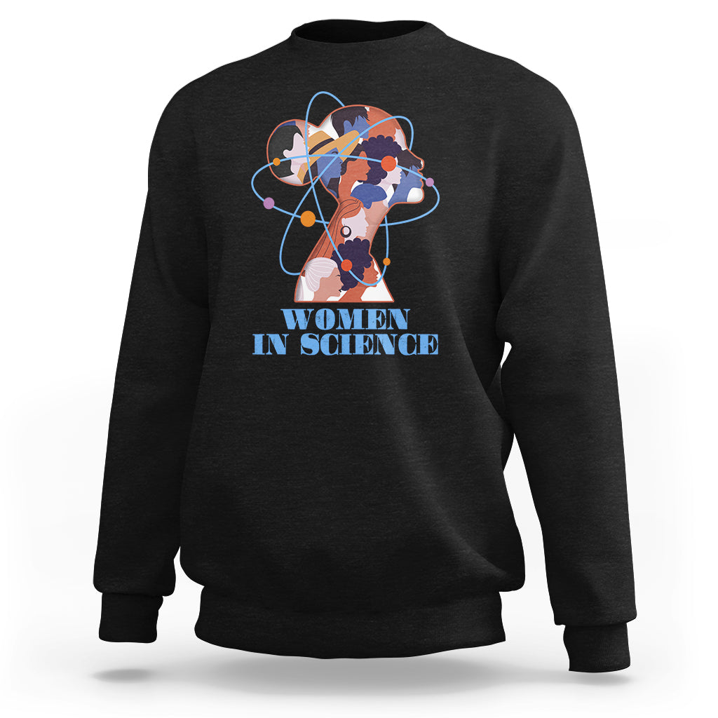 Women Belong In Science Girls Empowerment Women's Day Sweatshirt - Wonder Print Shop