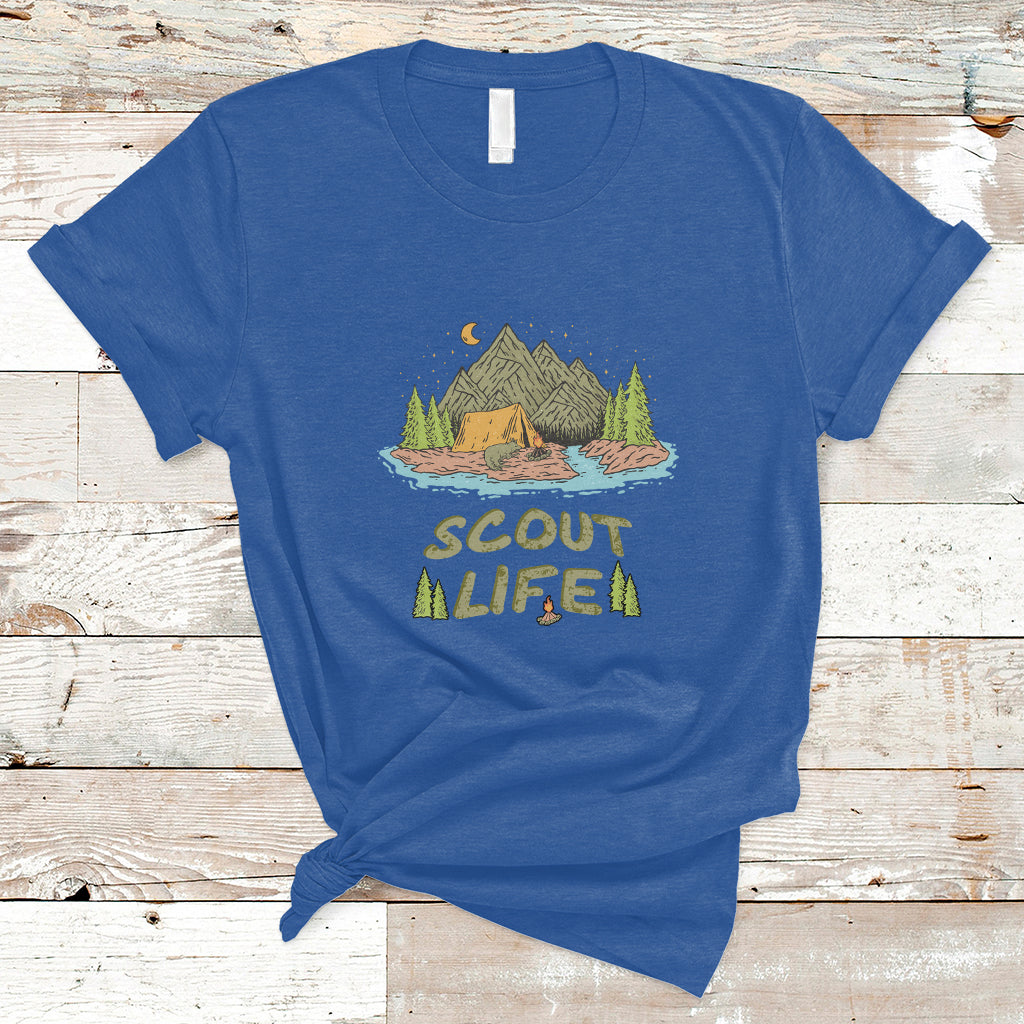 Scout Camping Life Hiking Camping Outdoors Troop Leader T-Shirt - Wonder Print Shop