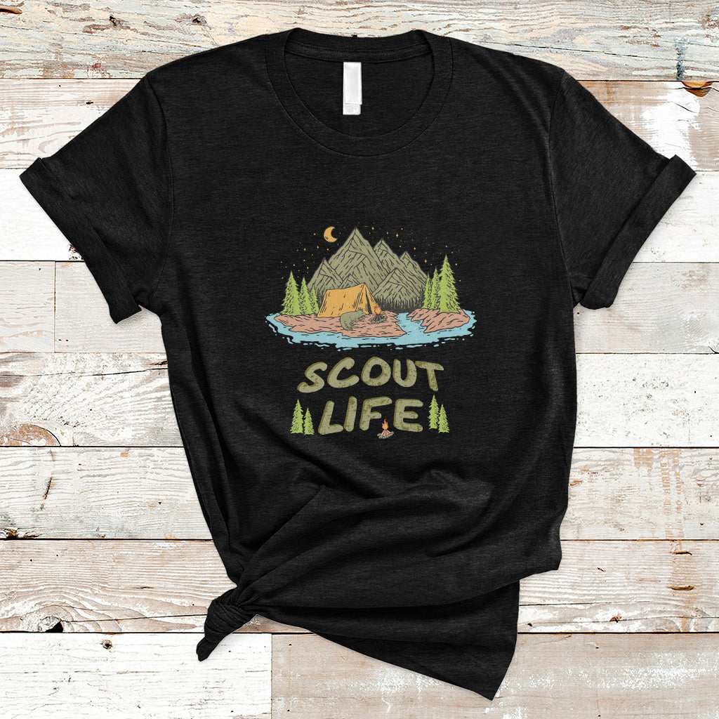 Scout Camping Life Hiking Camping Outdoors Troop Leader T-Shirt - Wonder Print Shop