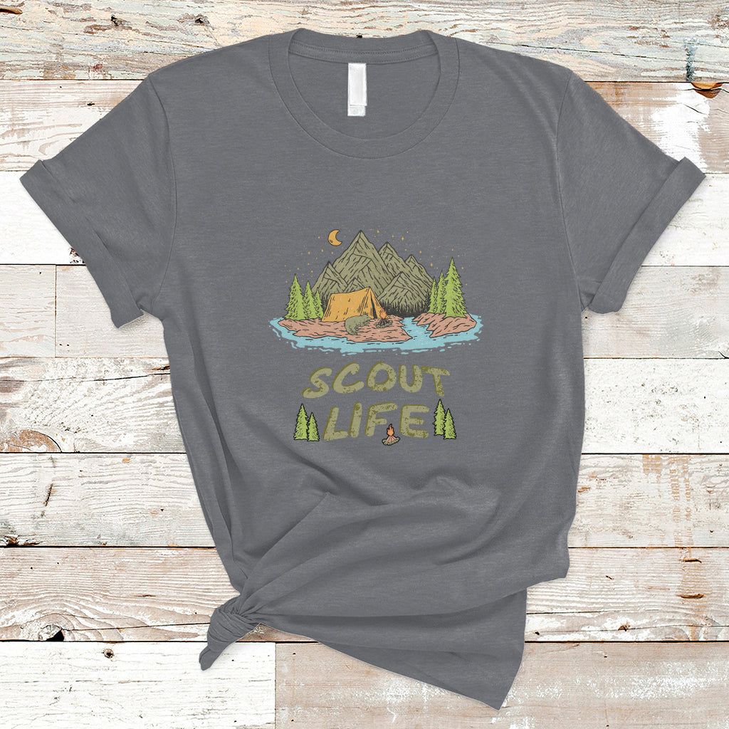 Scout Camping Life Hiking Camping Outdoors Troop Leader T-Shirt - Wonder Print Shop