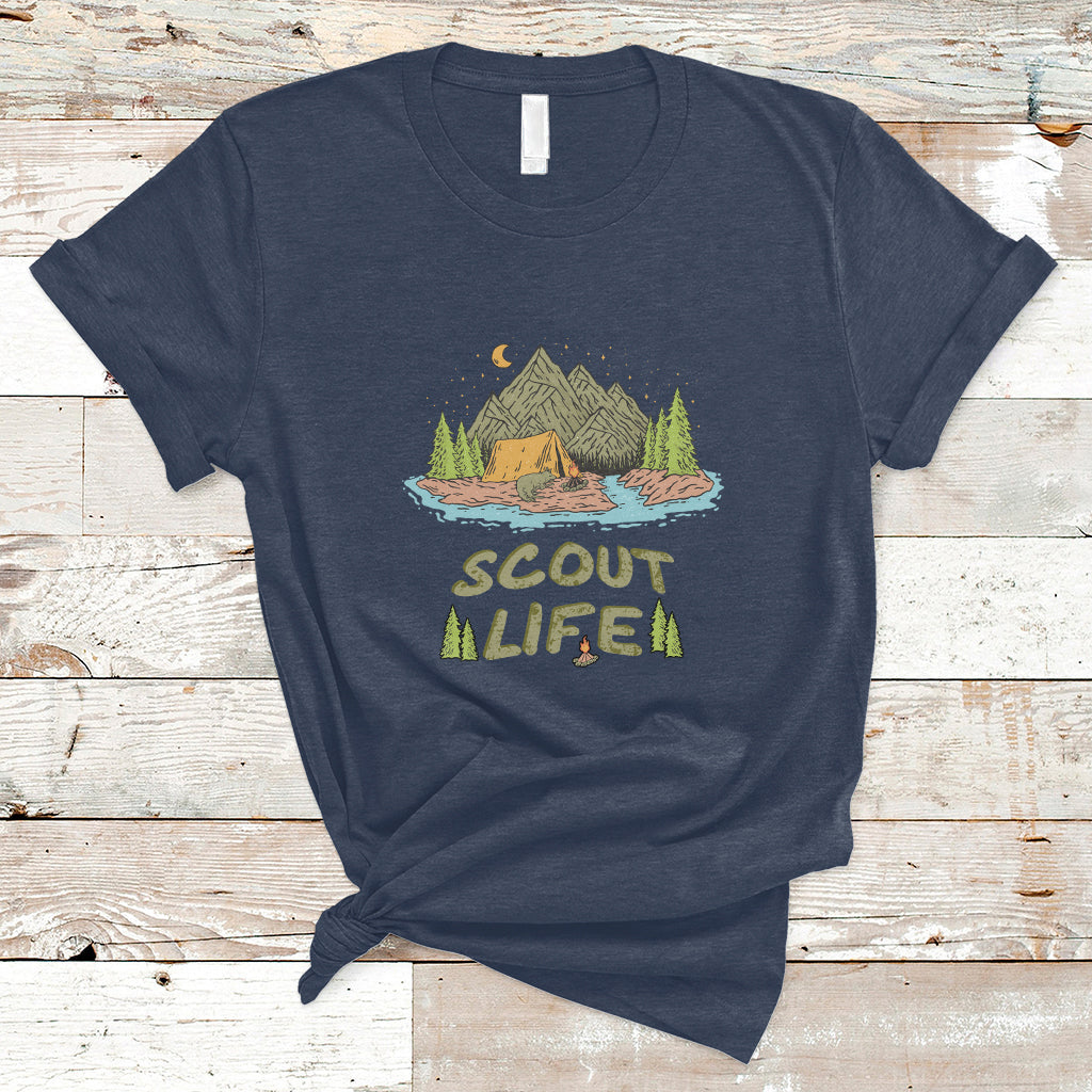 Scout Camping Life Hiking Camping Outdoors Troop Leader T-Shirt - Wonder Print Shop