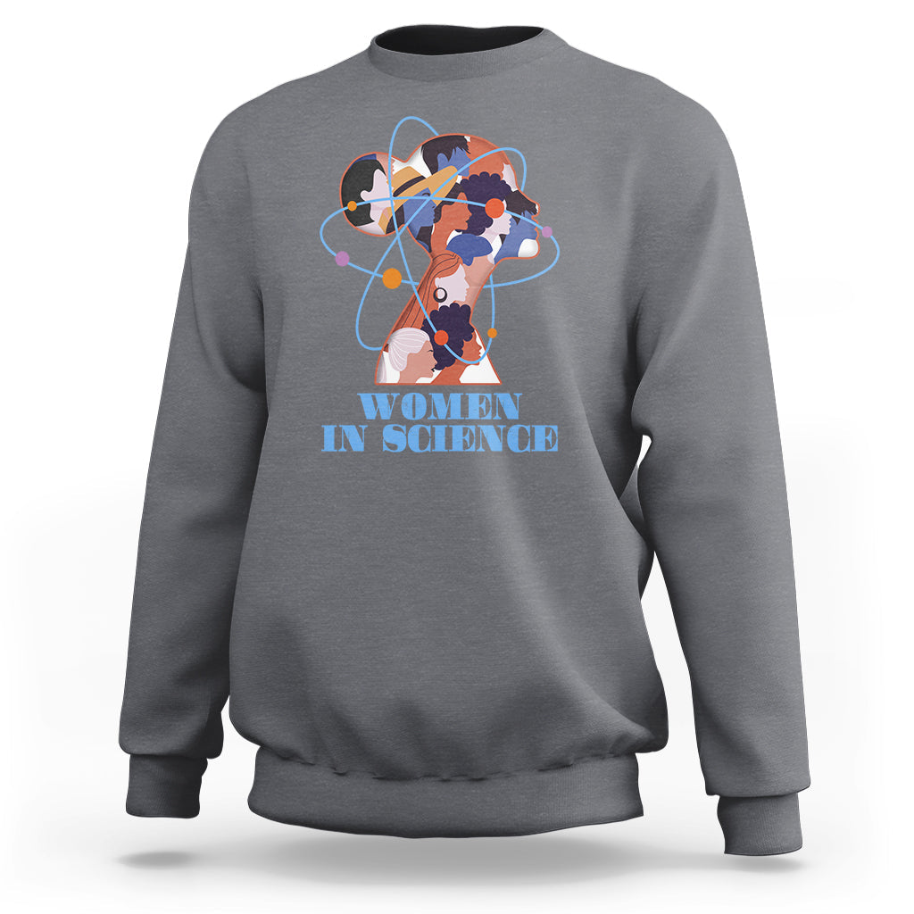 Women Belong In Science Girls Empowerment Women's Day Sweatshirt - Wonder Print Shop