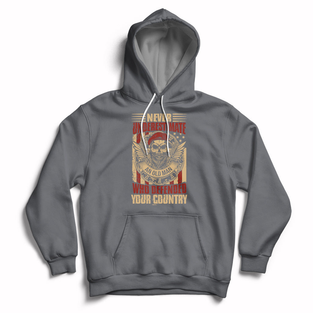 Never Underestimate An Old Man Who Defended Your Country Hoodie - Wonder Print Shop