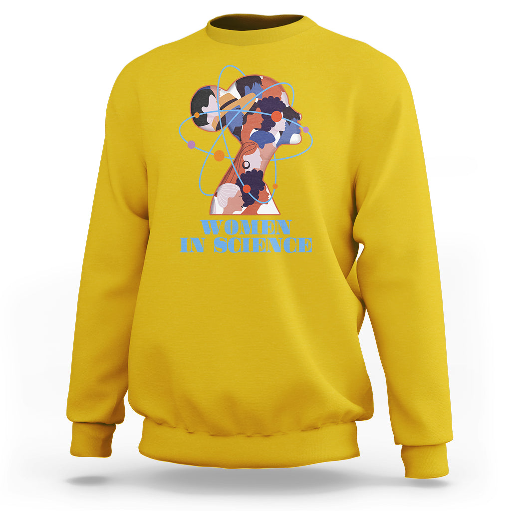 Women Belong In Science Girls Empowerment Women's Day Sweatshirt - Wonder Print Shop