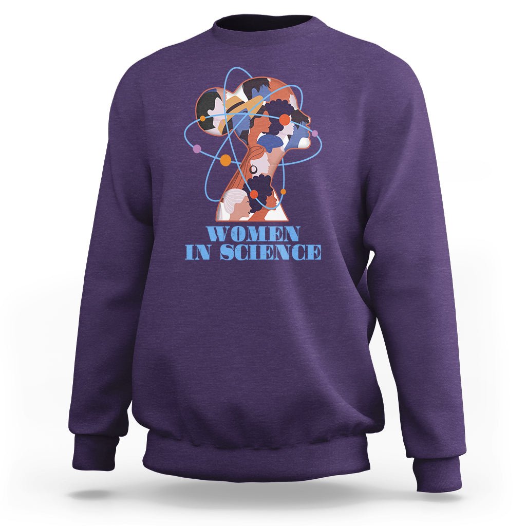 Women Belong In Science Girls Empowerment Women's Day Sweatshirt - Wonder Print Shop