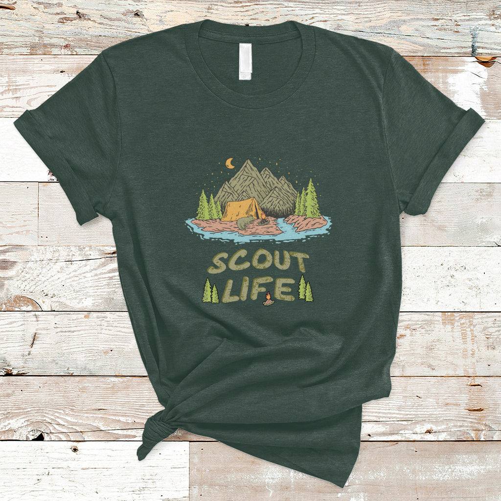Scout Camping Life Hiking Camping Outdoors Troop Leader T-Shirt - Wonder Print Shop