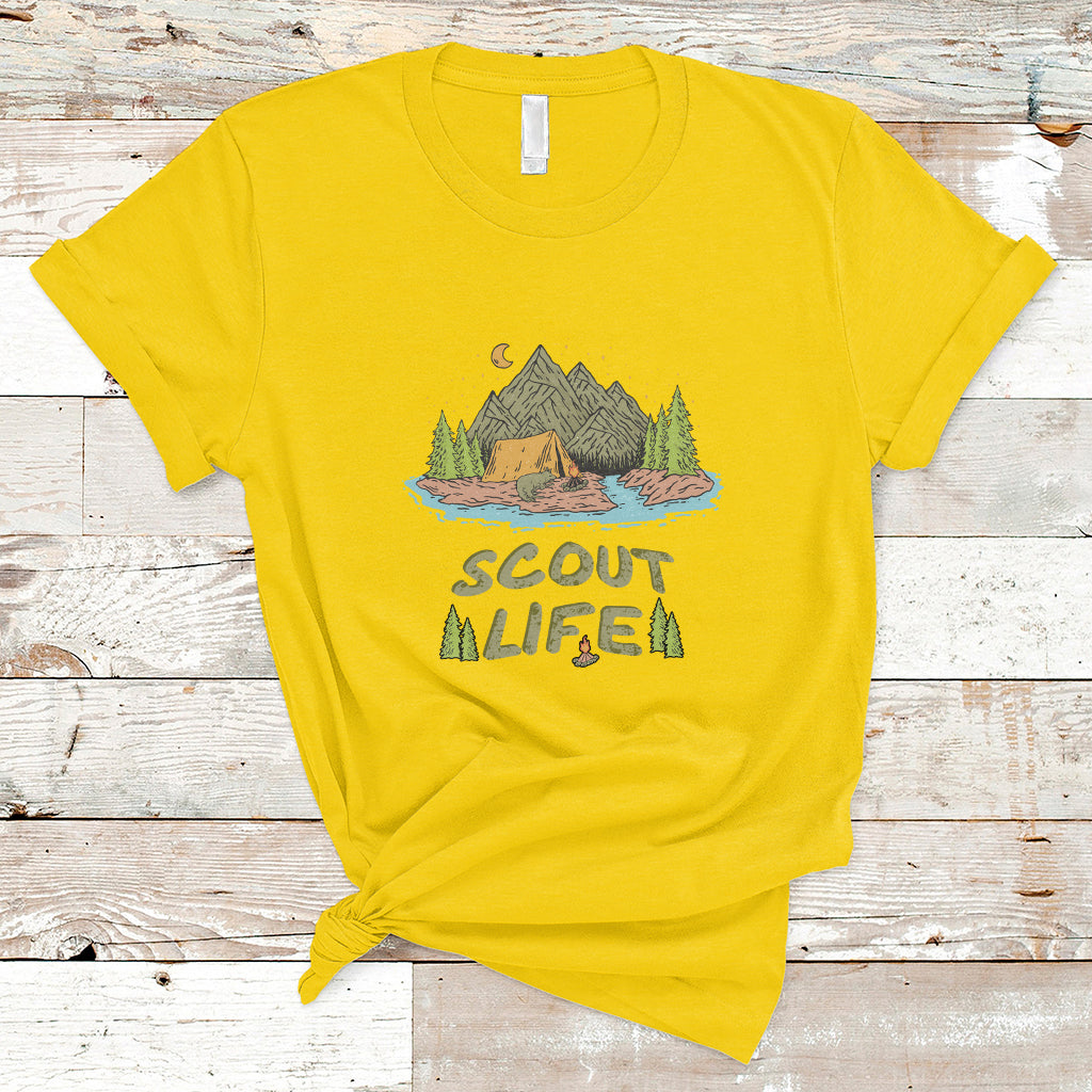 Scout Camping Life Hiking Camping Outdoors Troop Leader T-Shirt - Wonder Print Shop