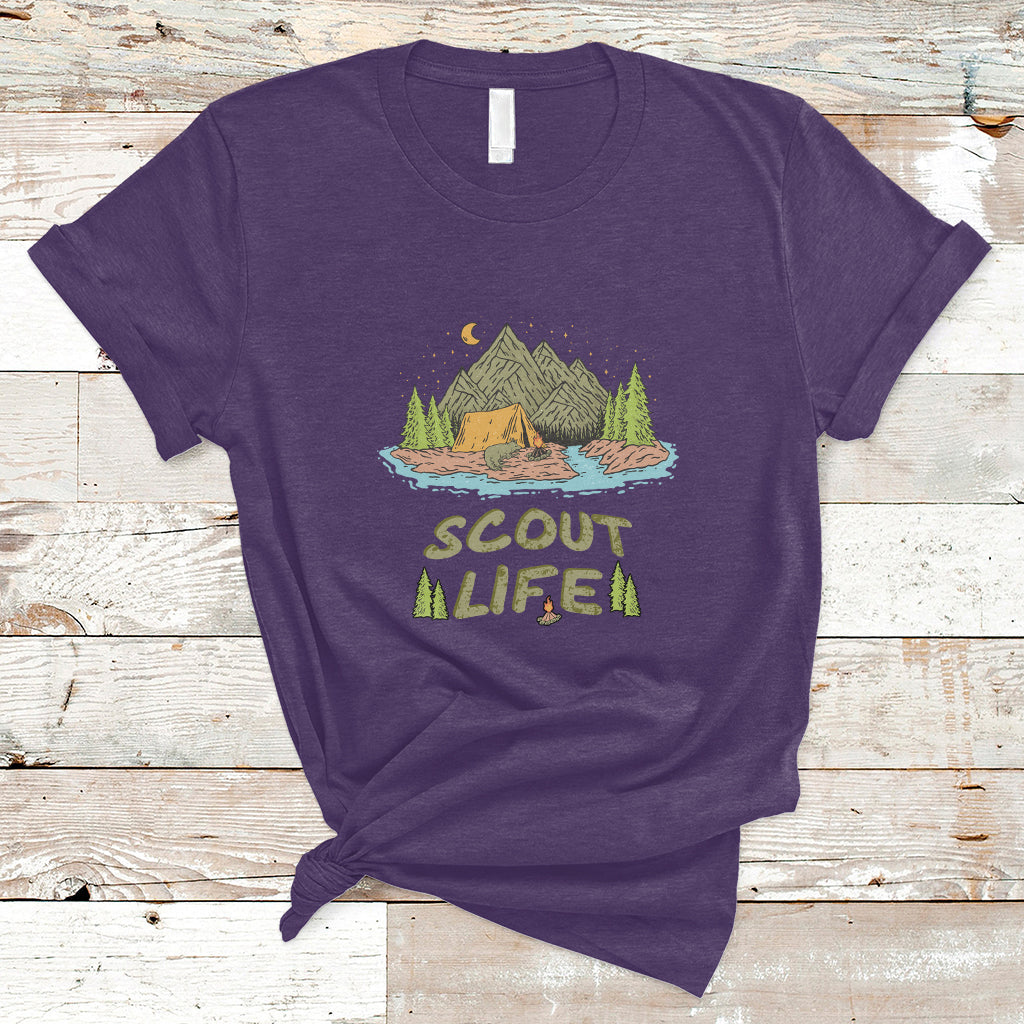 Scout Camping Life Hiking Camping Outdoors Troop Leader T-Shirt - Wonder Print Shop