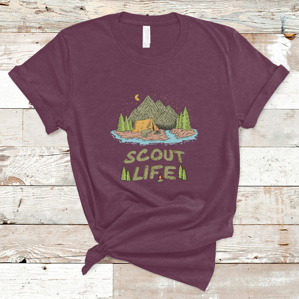 Scout Camping Life Hiking Camping Outdoors Troop Leader T-Shirt - Wonder Print Shop