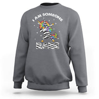 I Am Someone Rare Rainbow Zebra Unicorn Rare Disease Awareness Sweatshirt - Wonder Print Shop