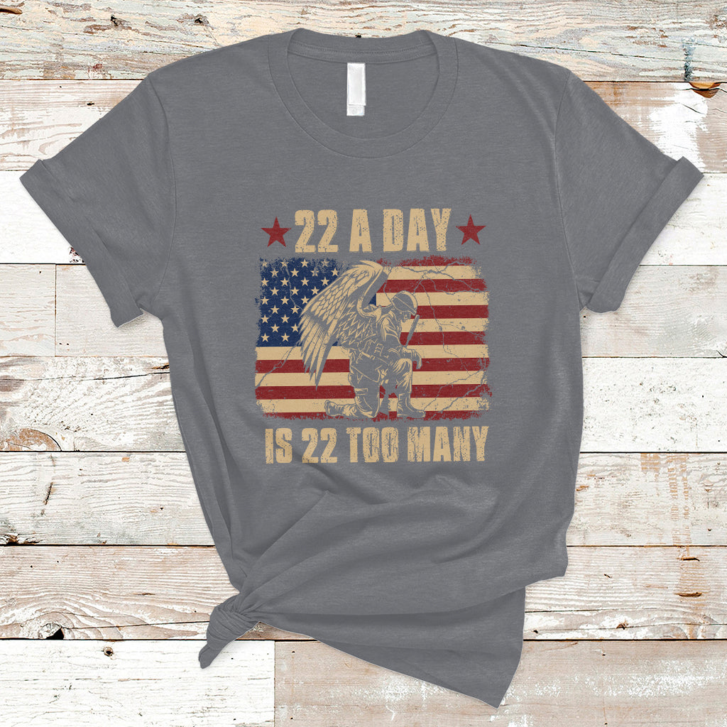 22 A Day Is 22 Too Many Veteran Lives Matter Help Veterans T-Shirt - Wonder Print Shop
