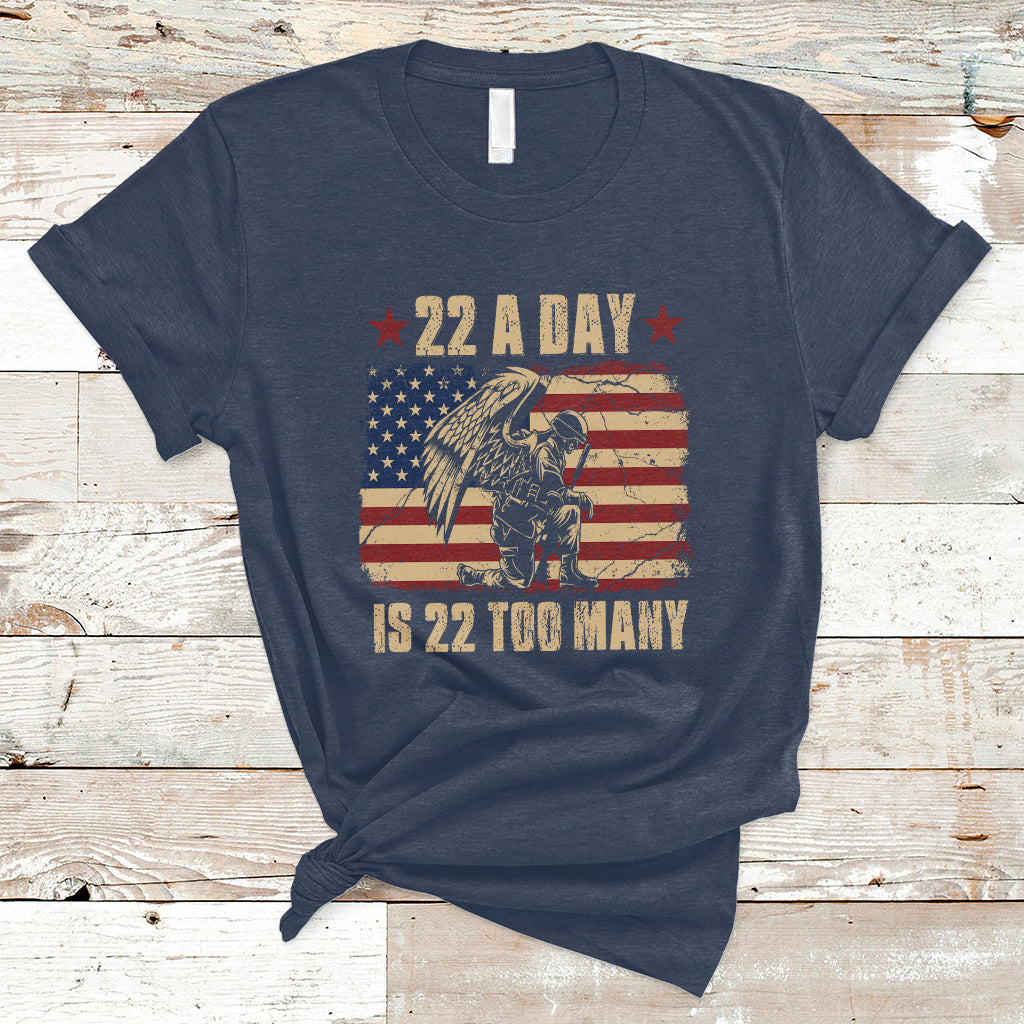 22 A Day Is 22 Too Many Veteran Lives Matter Help Veterans T-Shirt - Wonder Print Shop