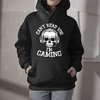 Can't Hear You I'm Gaming Funny Gamer Headset, Funny Gamer Skeleton Hoodie - Wonder Print Shop