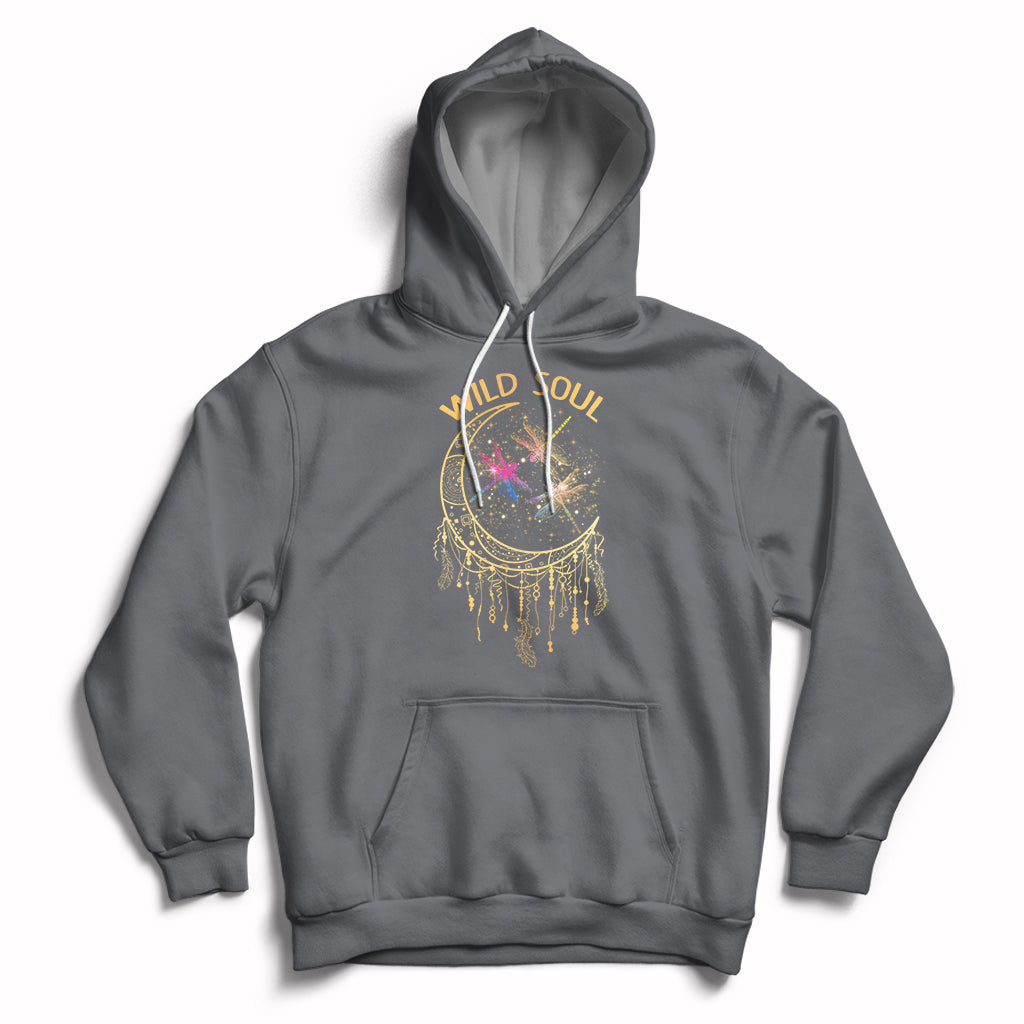 Retro Wild Soul Dragonflies Stay Wild Moon Child Wanderlust Hoodie - Wonder Print Shop