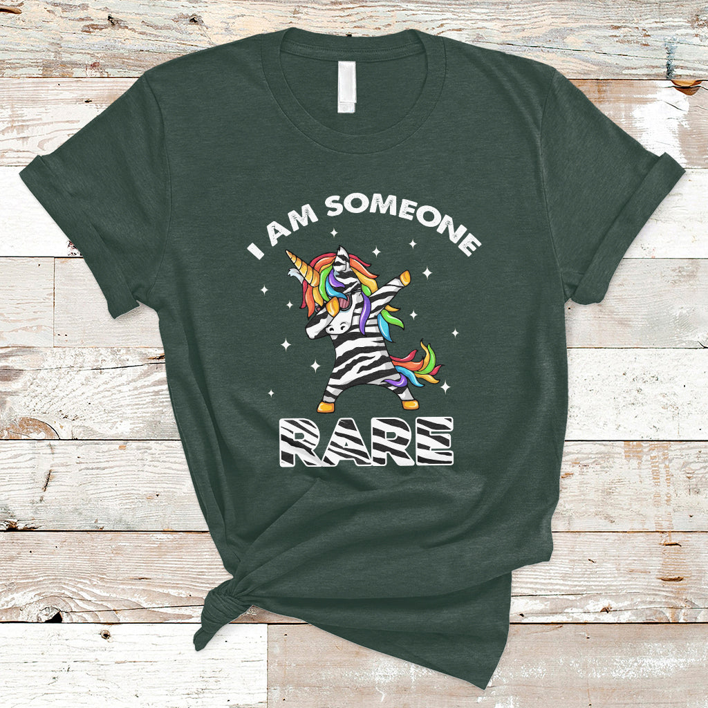 I Am Someone Rare Rainbow Zebra Unicorn Rare Disease Awareness T Shirt - Wonder Print Shop