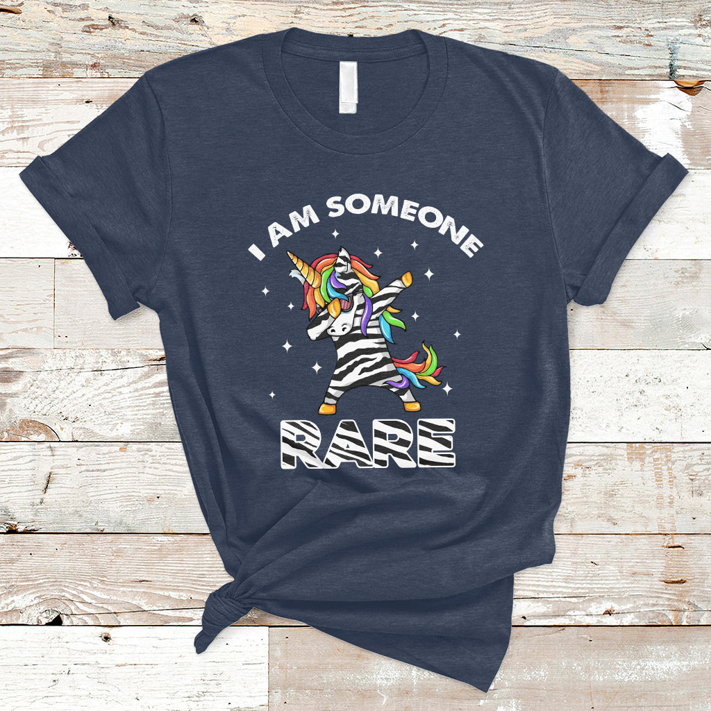 I Am Someone Rare Rainbow Zebra Unicorn Rare Disease Awareness T Shirt - Wonder Print Shop