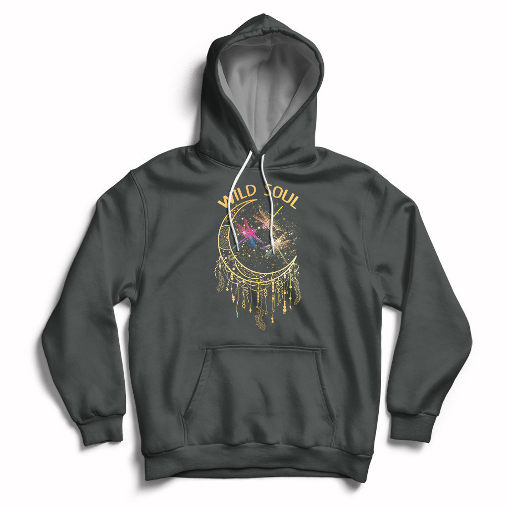 Retro Wild Soul Dragonflies Stay Wild Moon Child Wanderlust Hoodie - Wonder Print Shop