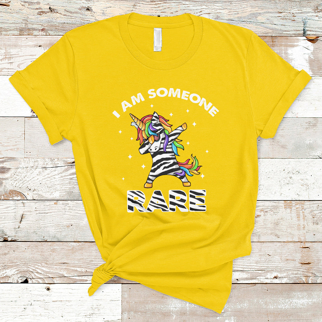 I Am Someone Rare Rainbow Zebra Unicorn Rare Disease Awareness T Shirt - Wonder Print Shop