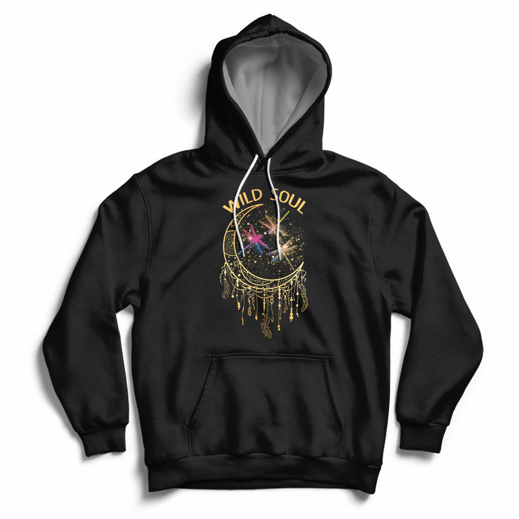 Retro Wild Soul Dragonflies Stay Wild Moon Child Wanderlust Hoodie - Wonder Print Shop