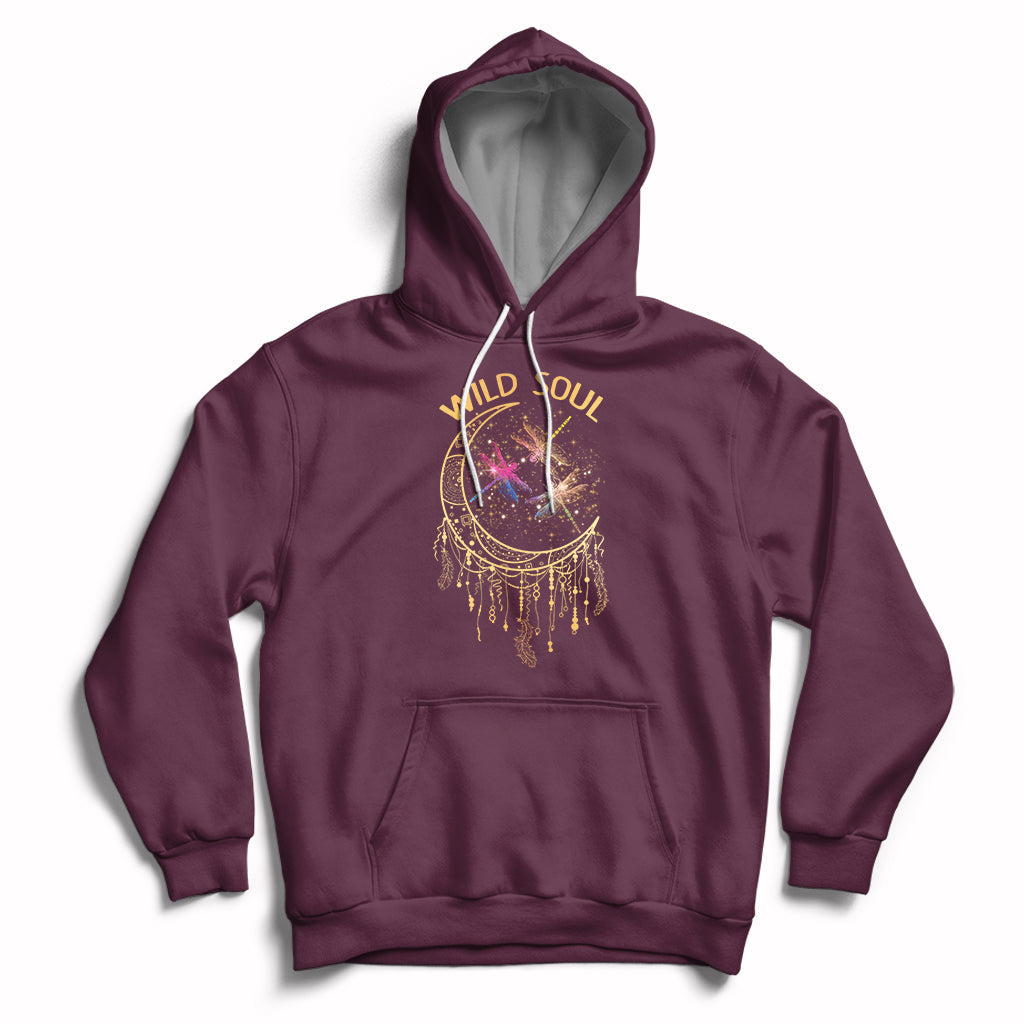 Retro Wild Soul Dragonflies Stay Wild Moon Child Wanderlust Hoodie - Wonder Print Shop