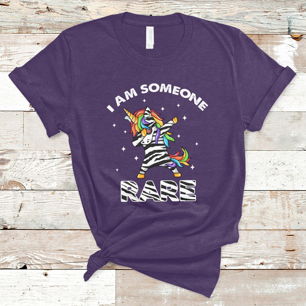I Am Someone Rare Rainbow Zebra Unicorn Rare Disease Awareness T Shirt - Wonder Print Shop