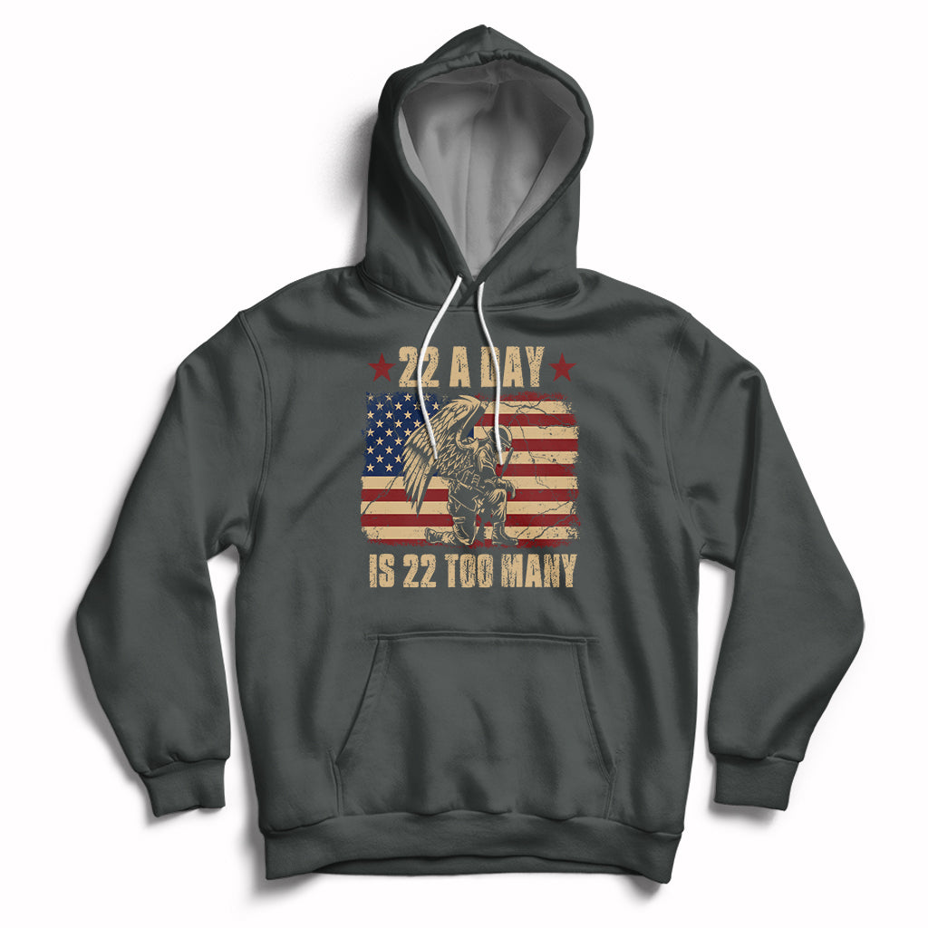 22 A Day Is 22 Too Many Veteran Lives Matter Help Veterans Hoodie - Wonder Print Shop