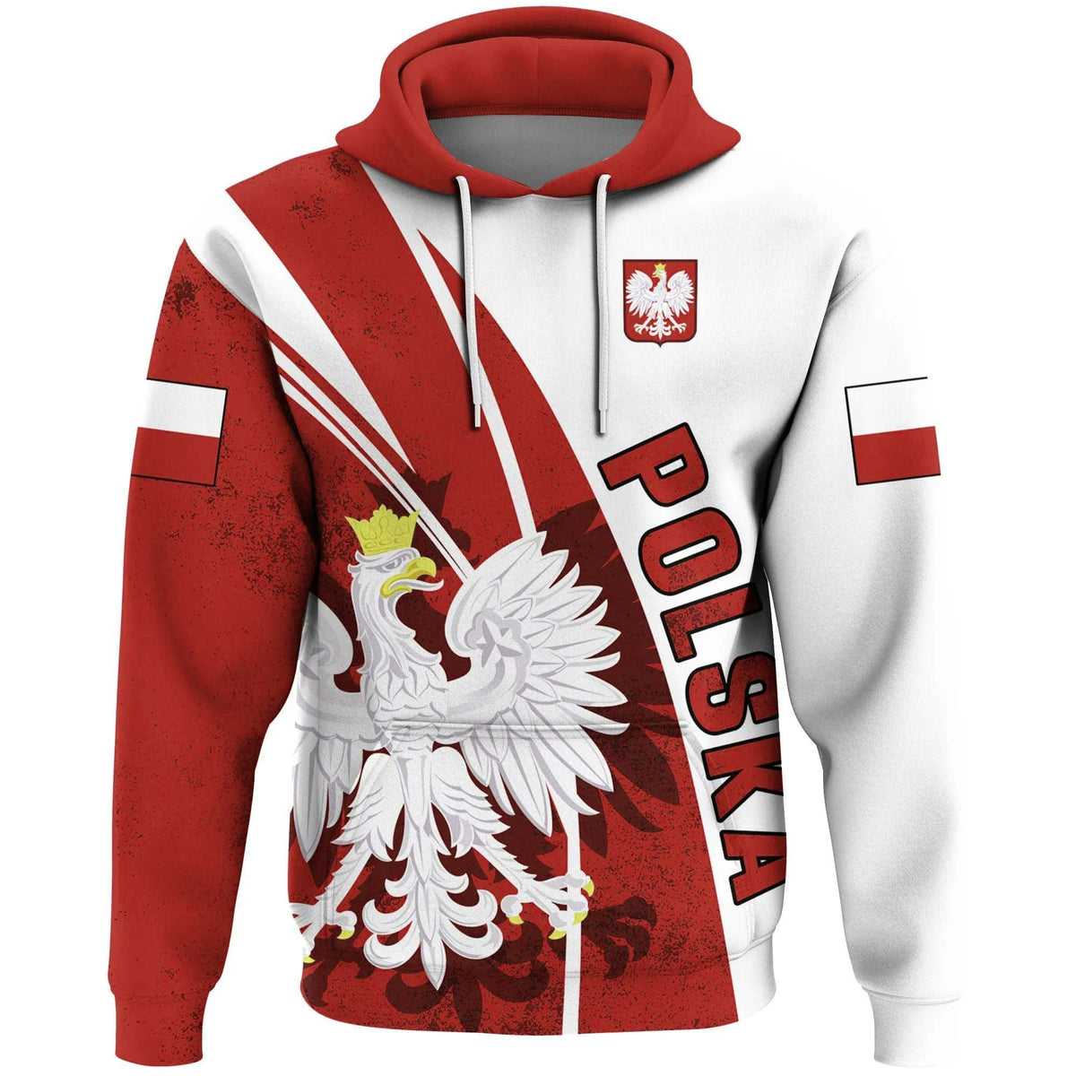 Poland Hoodie - Flag And Coat Of Arm Of Poland - Ver02 LT7