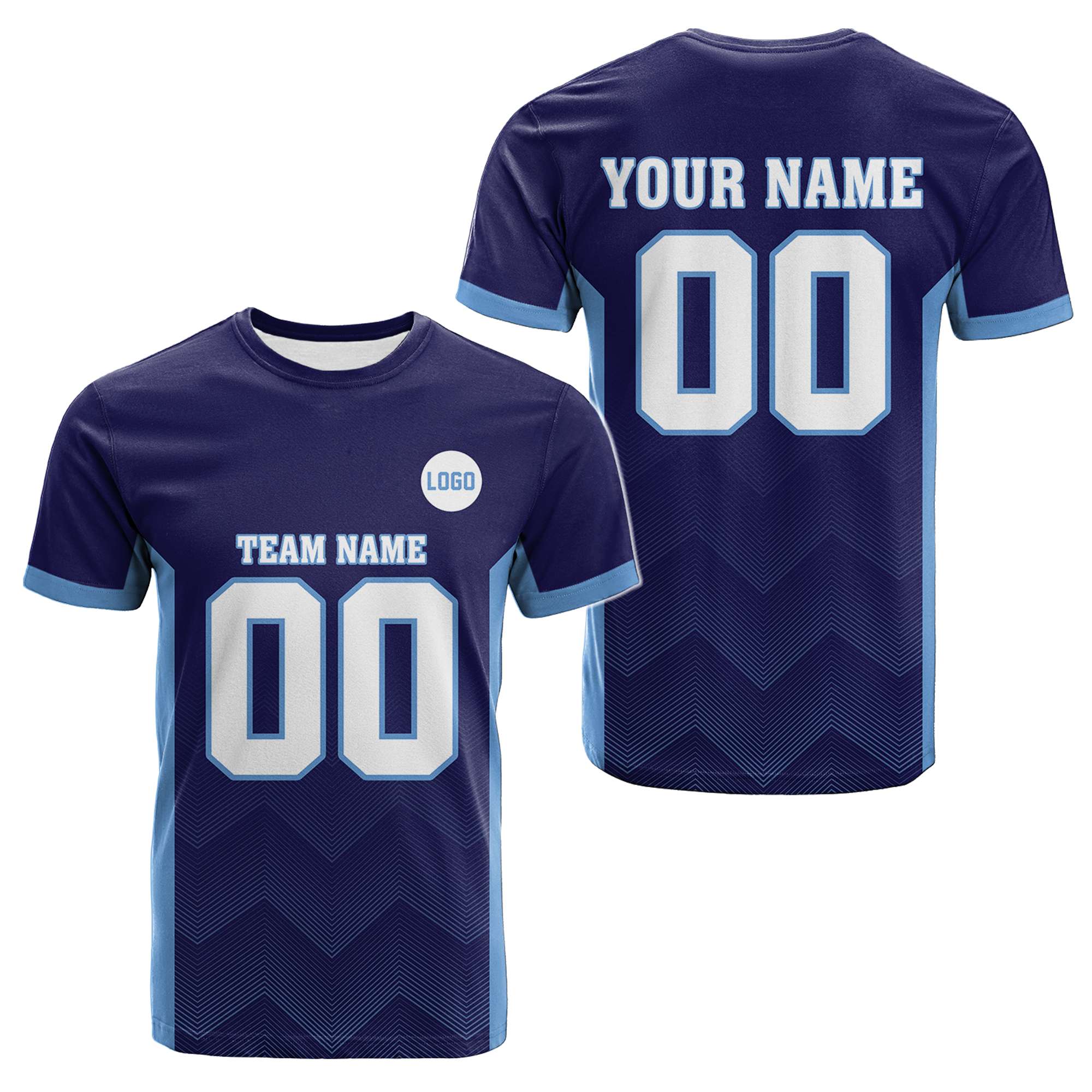 Custom Navy Blue T Shirt Sporty Style - Wonder Print Shop