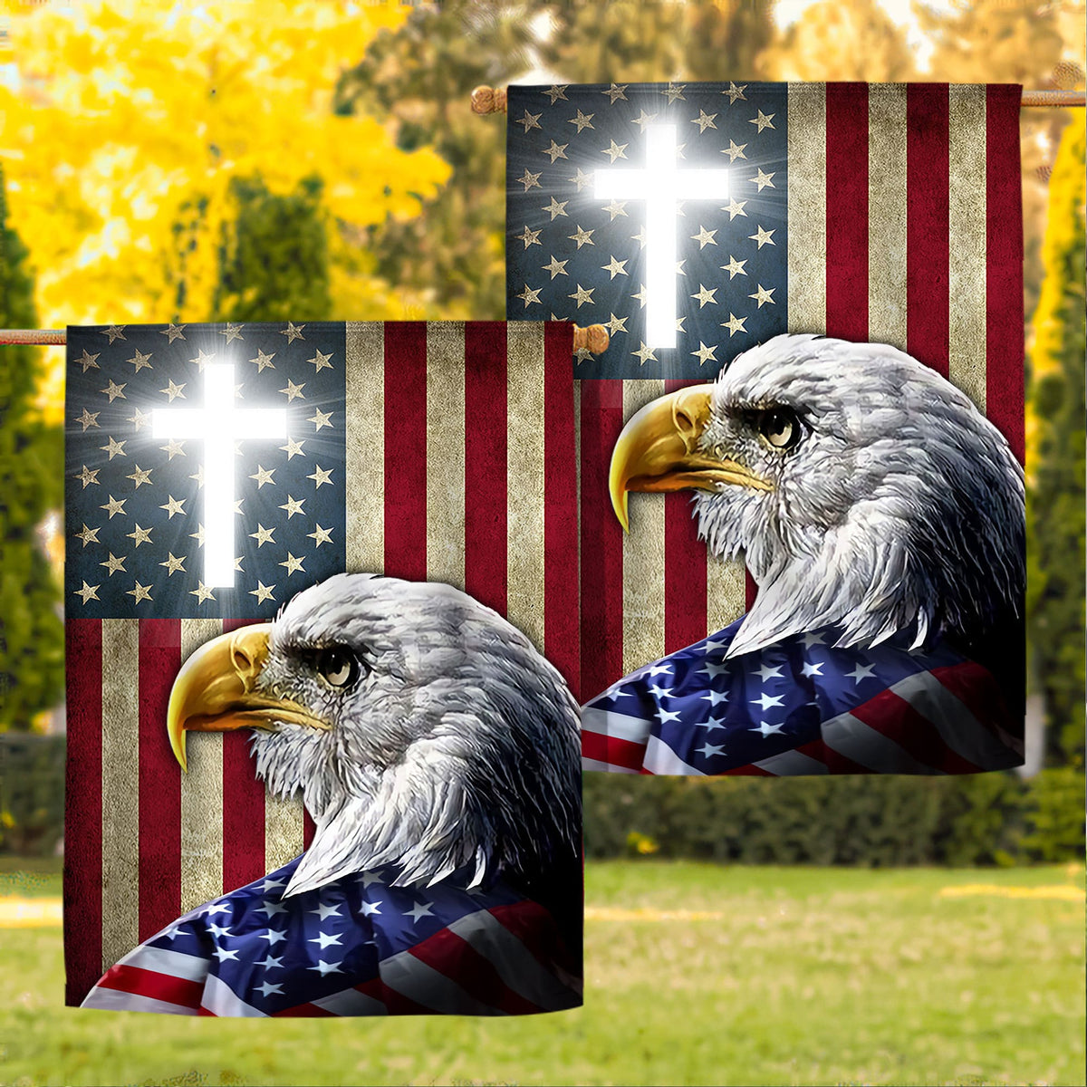 Premium American Eagle Patriotism Flag 3D Printed - Wonder Print Shop