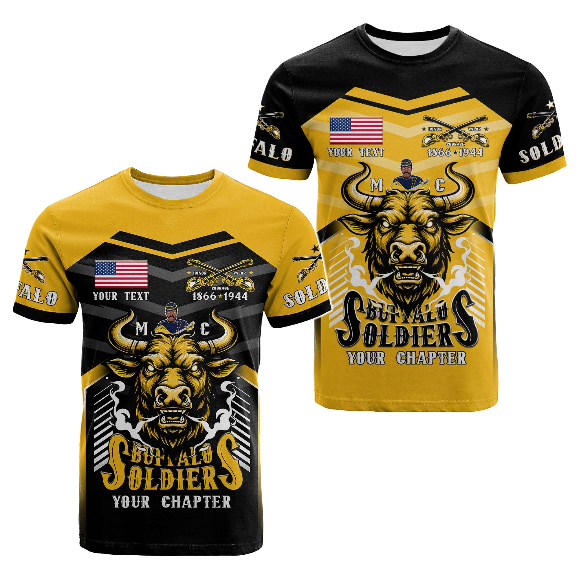 Custom BSMC Buffalo Soldiers T Shirt Motorcycle Club Unique Style - Wonder Print Shop