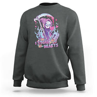 Funny Valentine I Steal Hearts Grim Reaper Womens Mens Sweatshirt - Wonder Print Shop