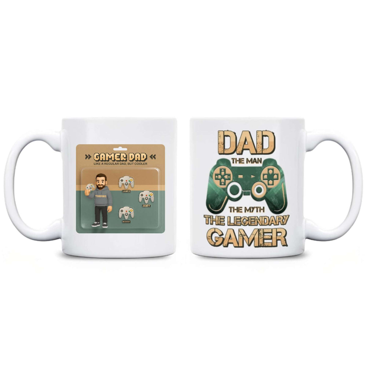 Custom Gamer Father's Day Mug Dad The Man The Myth The Gaming Legend | Wonder Print Shop
