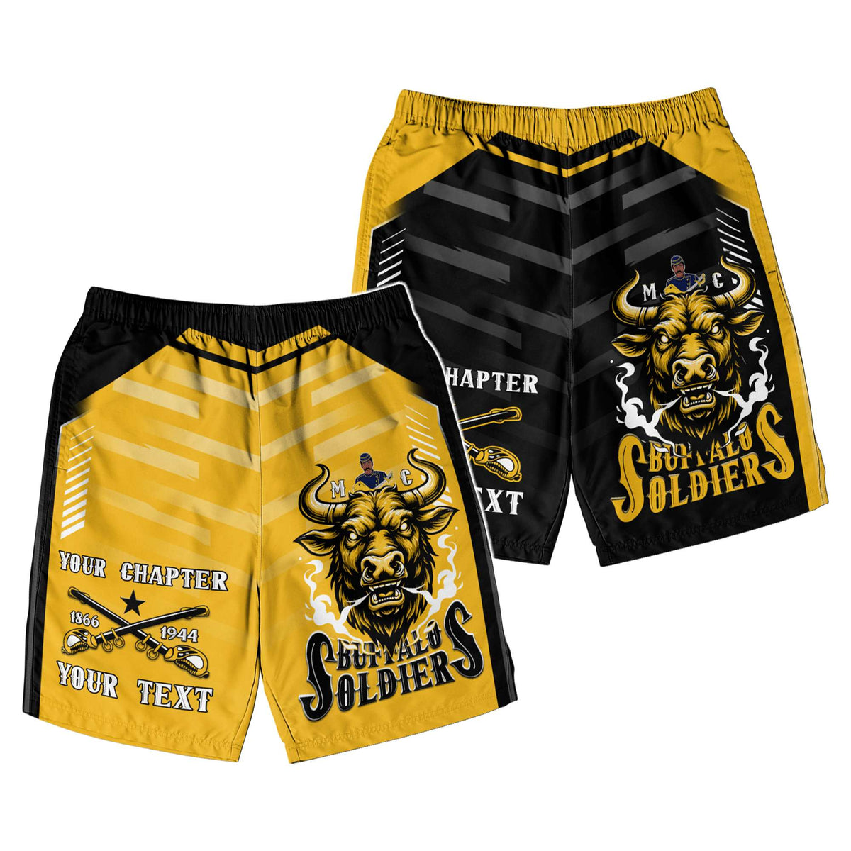 Custom BSMC Buffalo Soldiers Men Short Motorcycle Club Unique Style | Wonder Print Shop