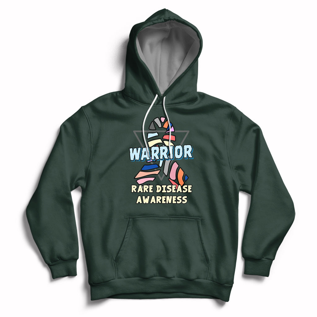 Rare Disease Warrior Rare Disease Awareness Zebra Ribbon Fighter Hoodie - Wonder Print Shop