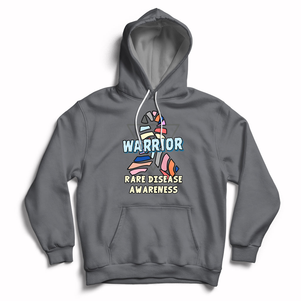 Rare Disease Warrior Rare Disease Awareness Zebra Ribbon Fighter Hoodie - Wonder Print Shop