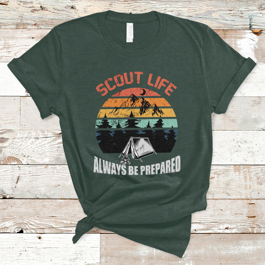 Scout Camping Always Be Prepared Hiking Camping Outdoors Troop Leader T-Shirt - Wonder Print Shop