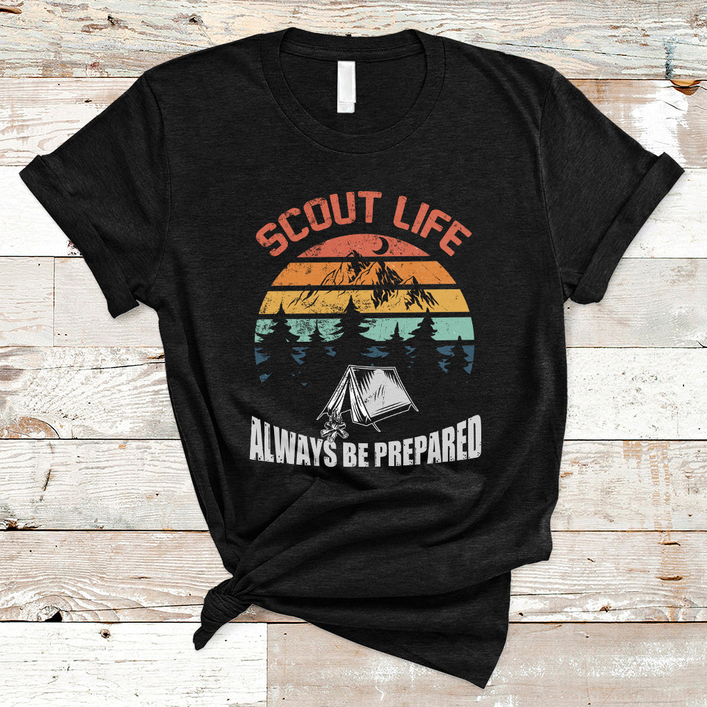 Scout Camping Always Be Prepared Hiking Camping Outdoors Troop Leader T-Shirt - Wonder Print Shop