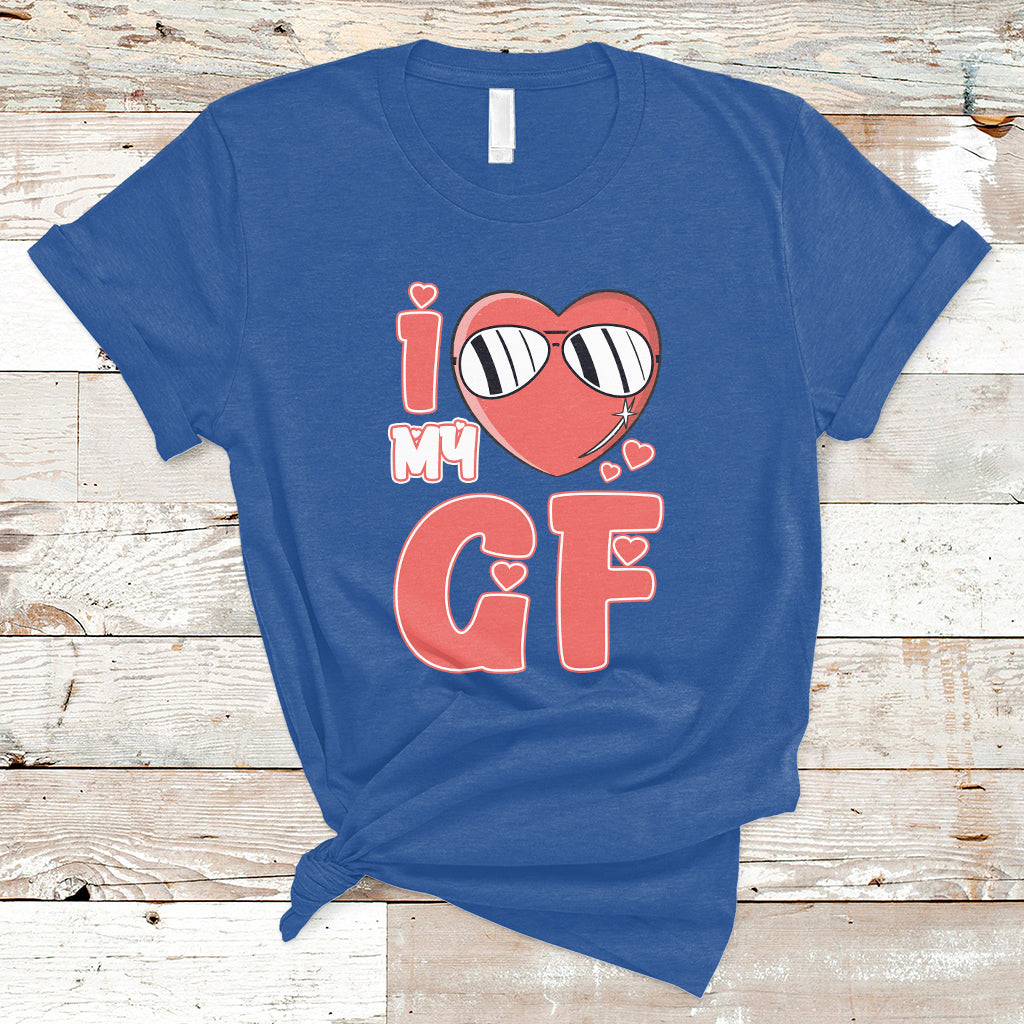 I Love My GF Red Heart Valentine's Day Husband Boyfriend T-Shirt - Wonder Print Shop