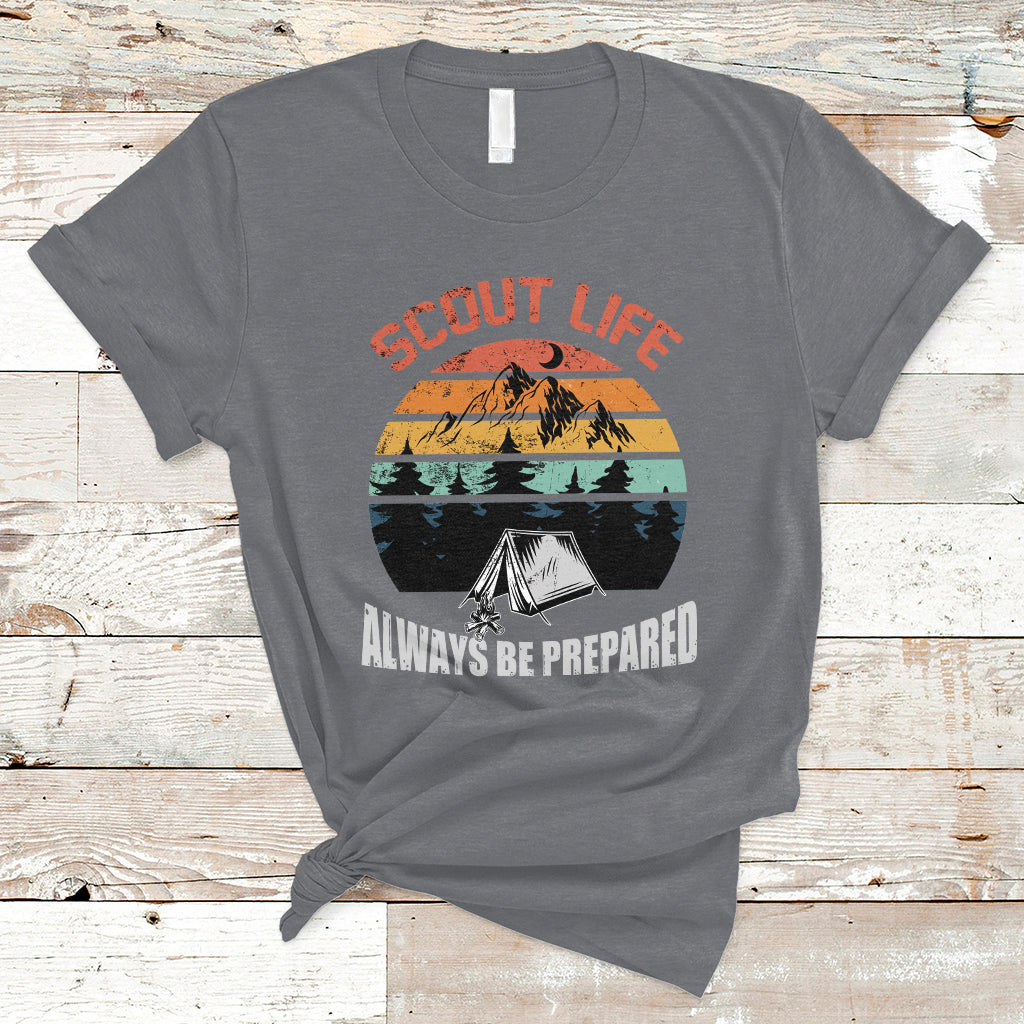 Scout Camping Always Be Prepared Hiking Camping Outdoors Troop Leader T-Shirt - Wonder Print Shop