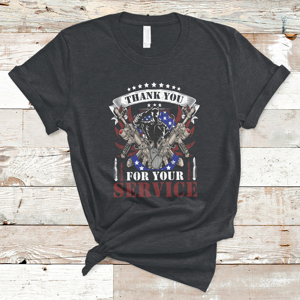 Thank You For Your Service Veterans Day Memorials Day Patriots T-Shirt - Wonder Print Shop